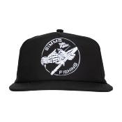 Unstructured Flat Brim Cap Black