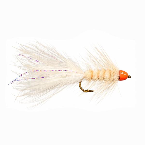 Wolly Bugger Blanc Cône Orange