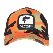 Bass Patch Trucker Woodland Camo Flame