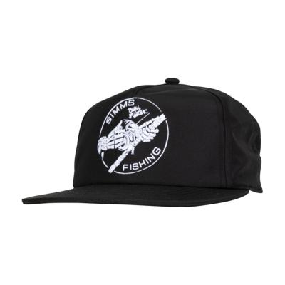 Unstructured Flat Brim Cap Black