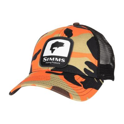 Bass Patch Trucker Woodland Camo Flame