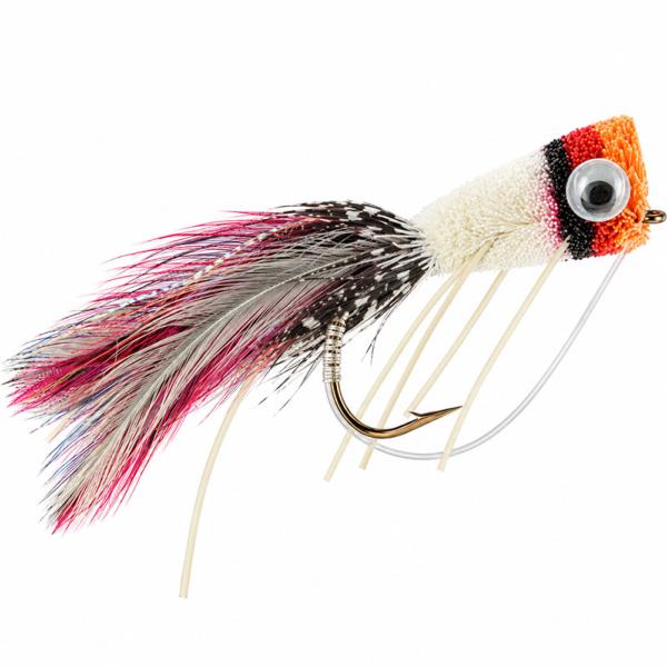Popper Bass Bugs White Orange