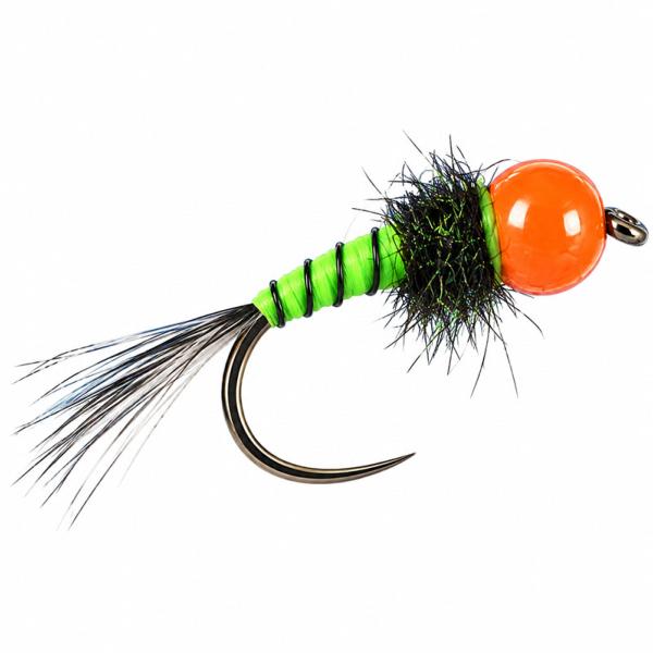 Green Holo Orange Barbless
